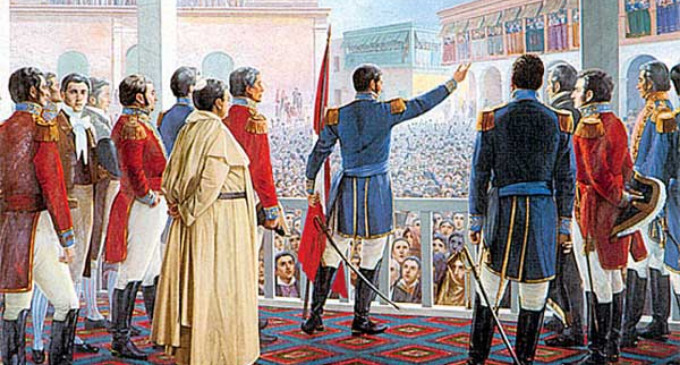 El sábado 28 de julio de 1821, en una ceremonia pública muy solemne, José de San Martín y Matorras, proclamó la independencia del Perú.