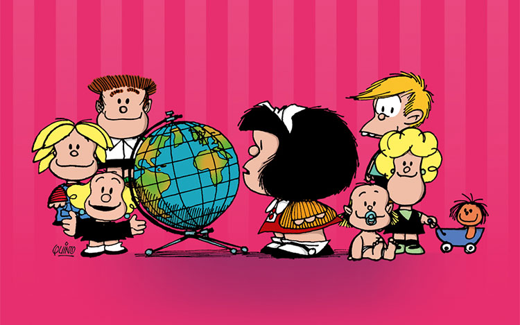 Mafalda nace el 29 de septiembre de 1964, cuando el periódico Primera Plana, publica por primera vez en formato de historieta las reflexiones y vivencias de una niña nacida en la emblemática clase media argentina de la década de los 60.