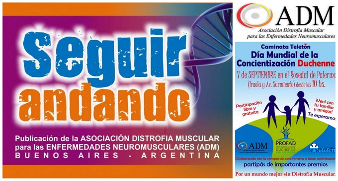 El domingo 7 de septiembre, entre las 10 y las 13 horas, en el Rosedal de  Palermo, organizada por la Asociación Distrofia Muscular (ADM)
