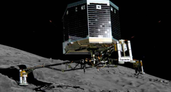 Luego de haberse posado sobre el cometa, el módulo se mantiene activo sobre su superficie y es sometido a un chequeo; analizan las primeras imágenes enviadas por la sonda