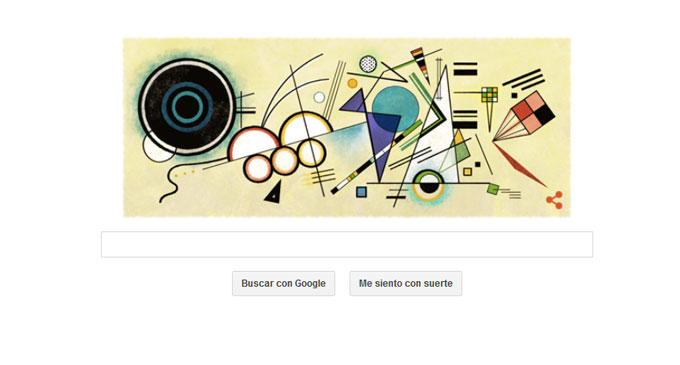 Vasili Kandinski y su trazo abstracto en doodle de Google