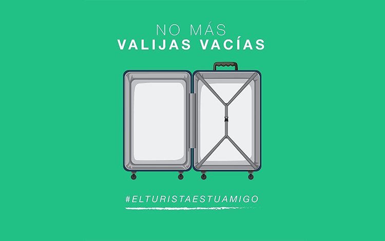 La iniciativa "No más valijas vacías #ElTuristaEsTuAmigo” busca concientizar sobre el aporte fundamental de la industria para el crecimiento de los países y la necesidad de la reactivación del sector.