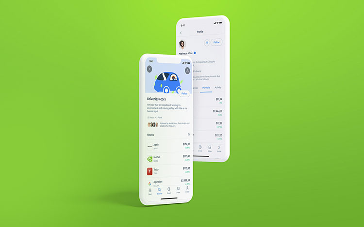 Nacida en Brasil, la app posibilita invertir en el mercado de los Estados Unidos a partir de un monto inicial de u$s1. También funciona como una comunidad de intercambio de información e ideas entre los usuarios.