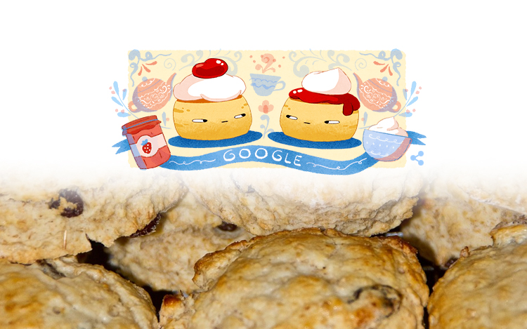Google rinde homenaje a los scones británicos en su Doodle.