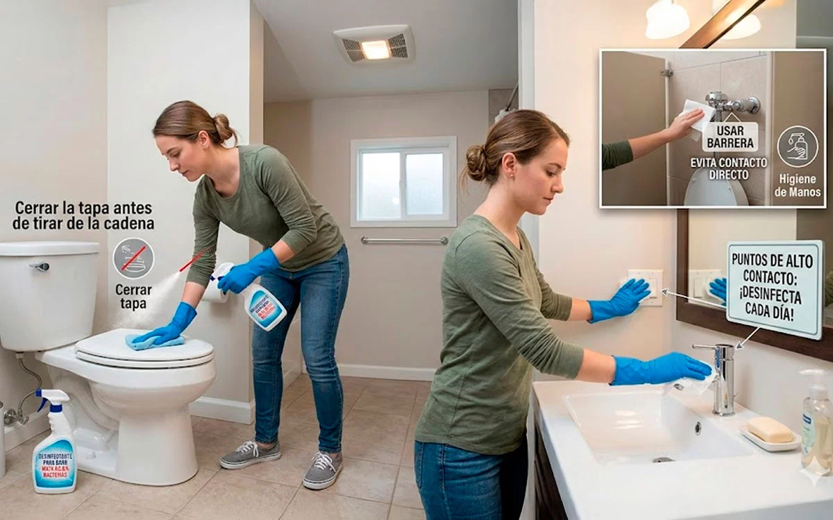 Aerosol del inodoro y bacterias: cómo reducir la dispersión de gérmenes en el baño