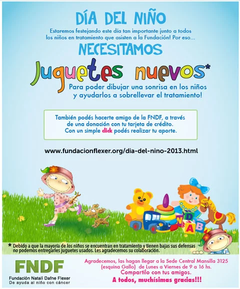 
			Con el fin de brindarles un día especial, rodeados de contención, alegría y afecto, la Fundación Flexer reunirá a 600 chicos para celebrar la infancia en el en el Hotel Sheraron Buenos Aires.